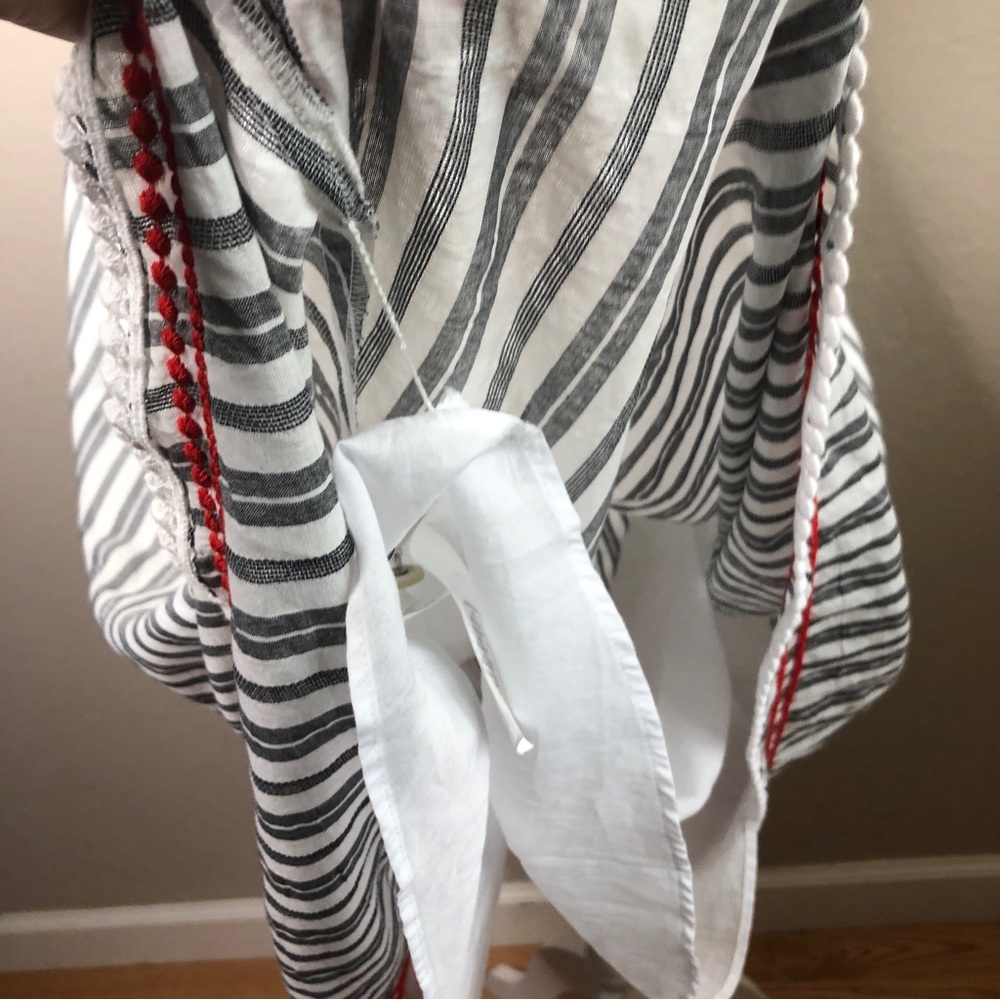 kate spade White and Red Striped Floral Embroidered Midi Dress - Picture 6 of 10